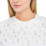 T-shirt donna con perle e strass