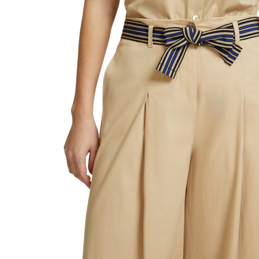 Pantaloni donna ampi con cintura a righe
