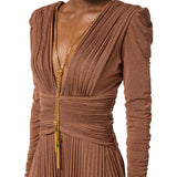 Abito donna Red Carpet in jersey lurex con collana