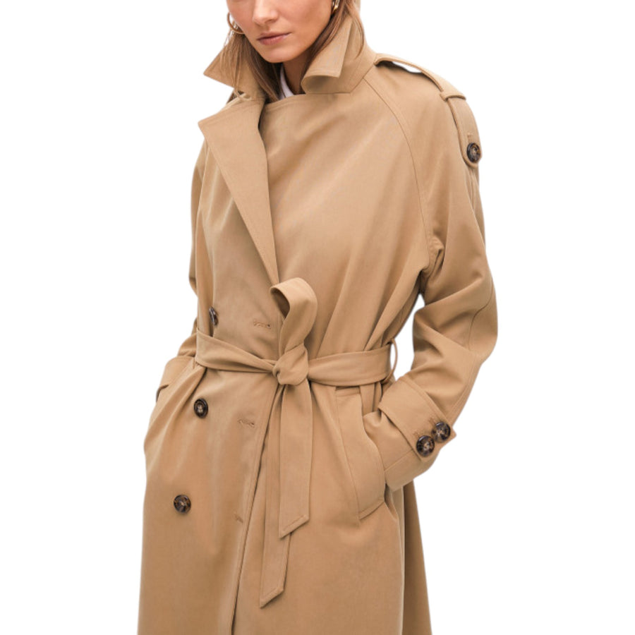 Trench donna Lungo a Doppiopetto in Sarga