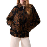 Bomber donna in maglia jacquard