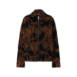 Bomber donna in maglia jacquard