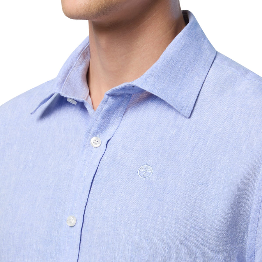 Camicia uomo di lino a maniche corte