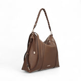 Borsa  donna hobo con manico intrecciato e tracolla