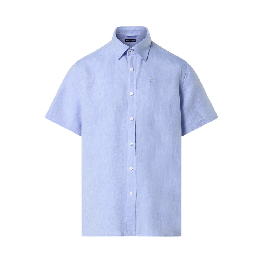 Camicia uomo di lino a maniche corte