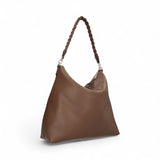 Borsa  donna hobo con manico intrecciato e tracolla