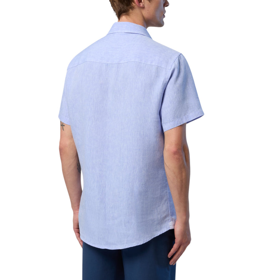 Camicia uomo di lino a maniche corte