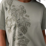 T-shirt donna con stampa e ricami