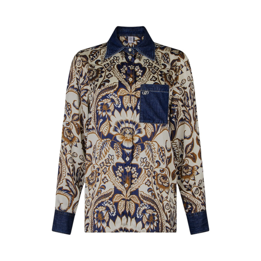 Camicia donna in raso stampato