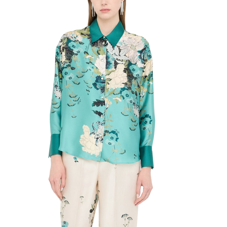 Camicia donna in twill stampato