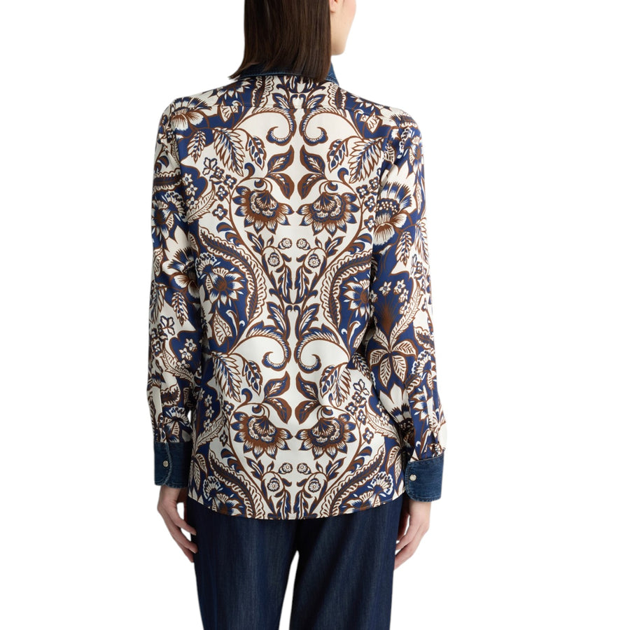 Camicia donna in raso stampato