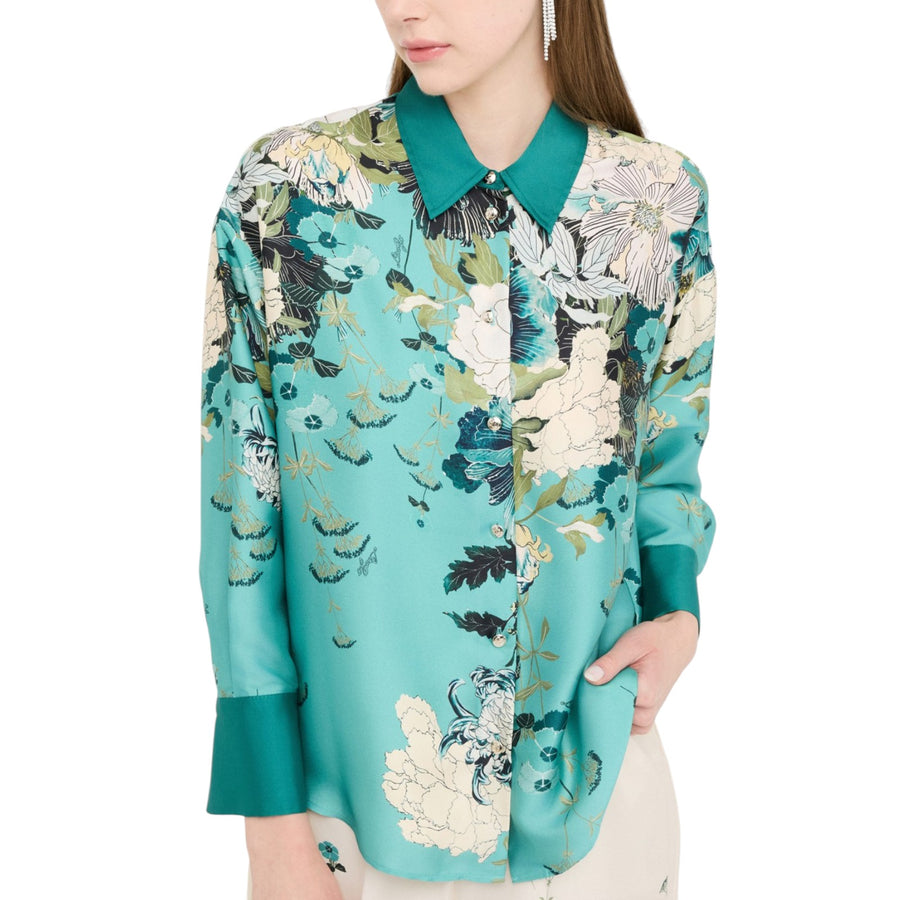 Camicia donna in twill stampato