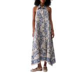 Abito donna  lungo con stampa foulard