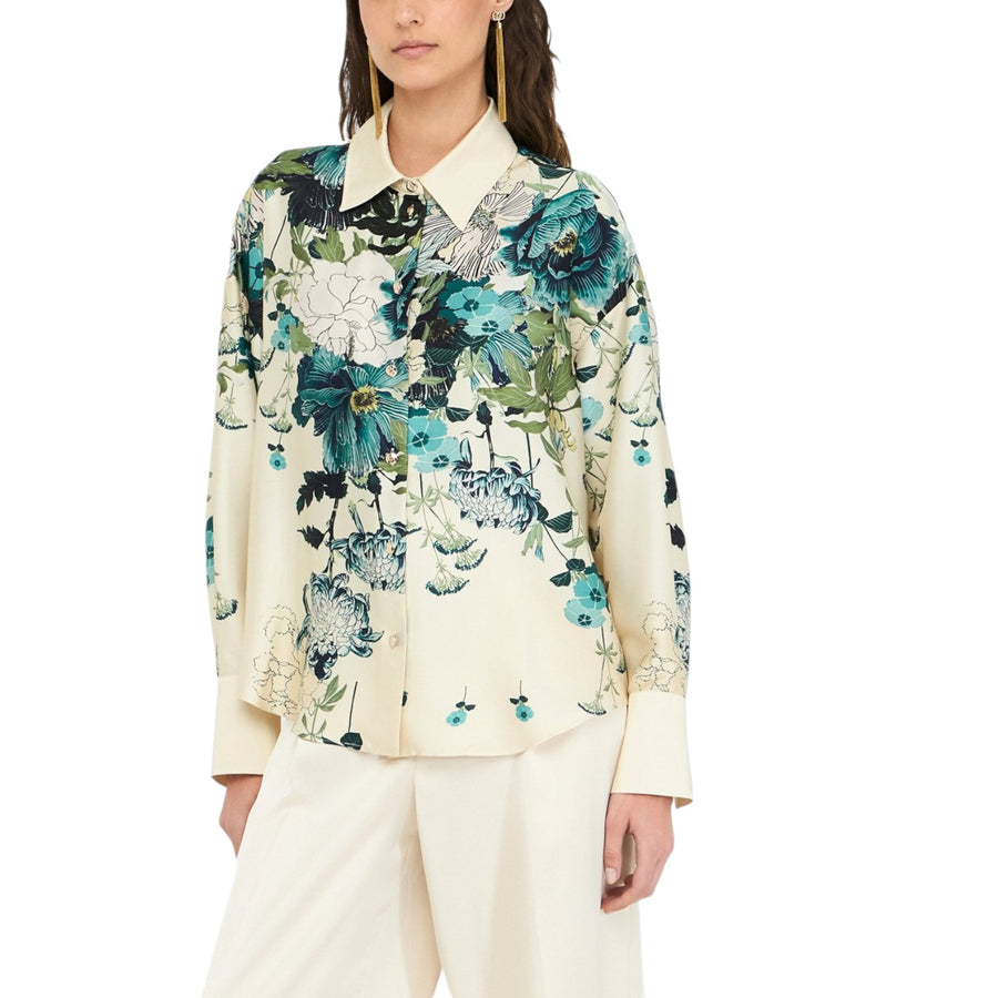 Camicia donna in twill stampato