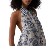 Abito donna  lungo con stampa foulard