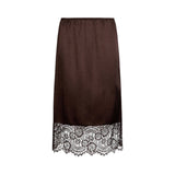 Longuette donna in raso con dettagli in pizzo