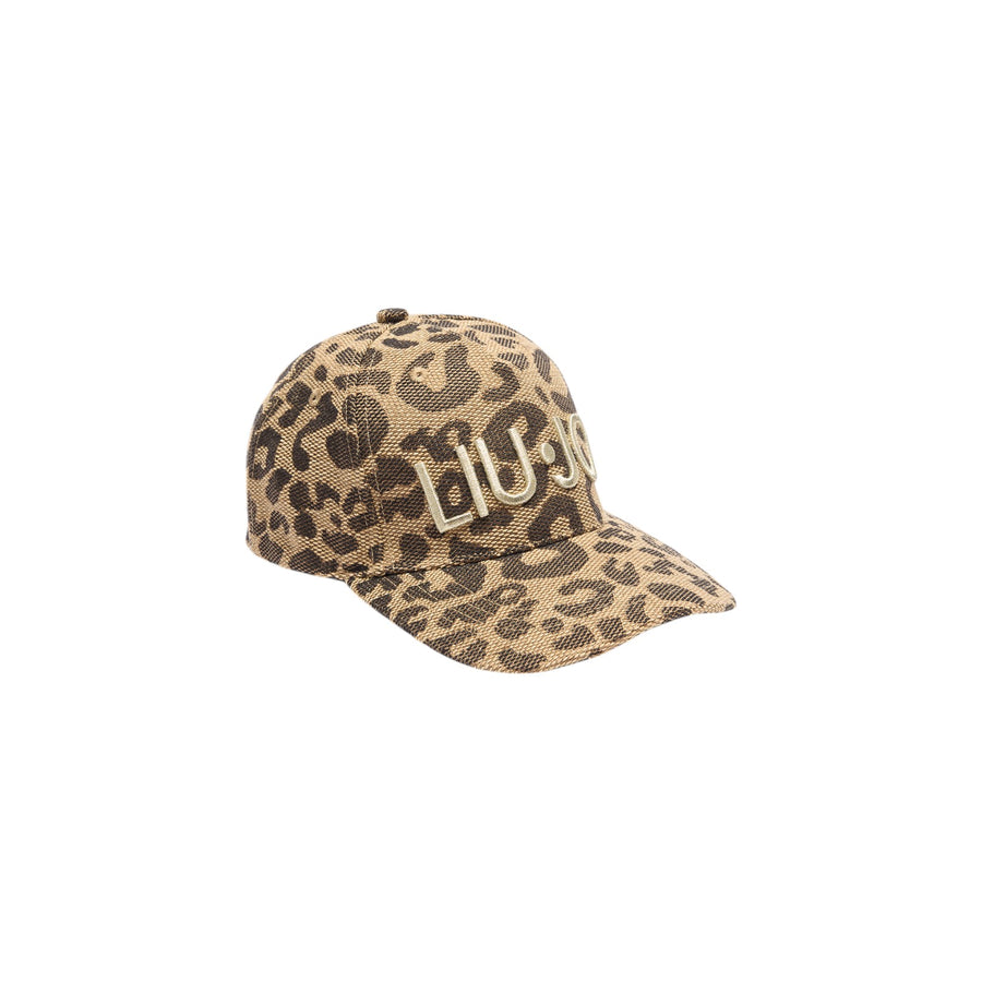 Cappello donna baseball animalier jacquard marrone