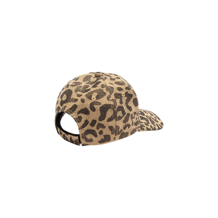 Cappello donna baseball animalier jacquard marrone