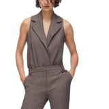 Gilet donna body in tessuto mélange