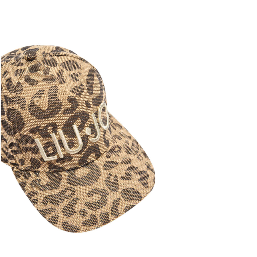 Cappello donna baseball animalier jacquard marrone