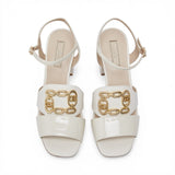 Sandali donna in pelle con tacco
