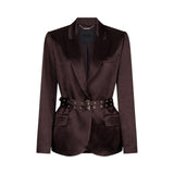 Blazer donna in raso con cintura