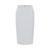 Gonna donna in crêpe con logo gioiello