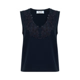 Top donna in jersey con pizzo