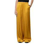 Pantaloni donna di raso con elastico