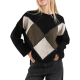 Maglia donna jacquard girocollo