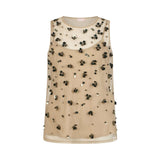 Top donna in tulle ricamato
