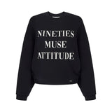 Felpa donna in cotone con stampa lettering