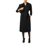 Trench donna in satin con righe jacquard