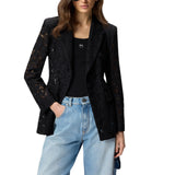 Blazer donna  in pizzo con bottoni gioiello