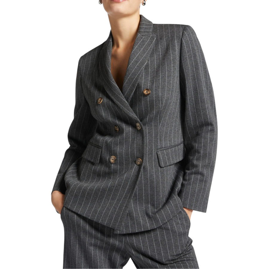 Blazer donna gessato doppio petto