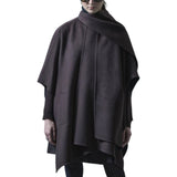 Cappa donna in panno double bicolore con sciarpa