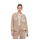 Felpa donna in ciniglia con cappuccio