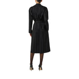 Trench donna in satin con righe jacquard