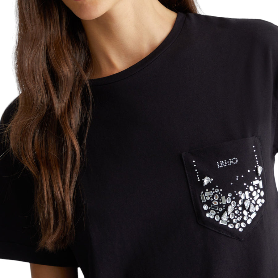 T-shirt donna con strass