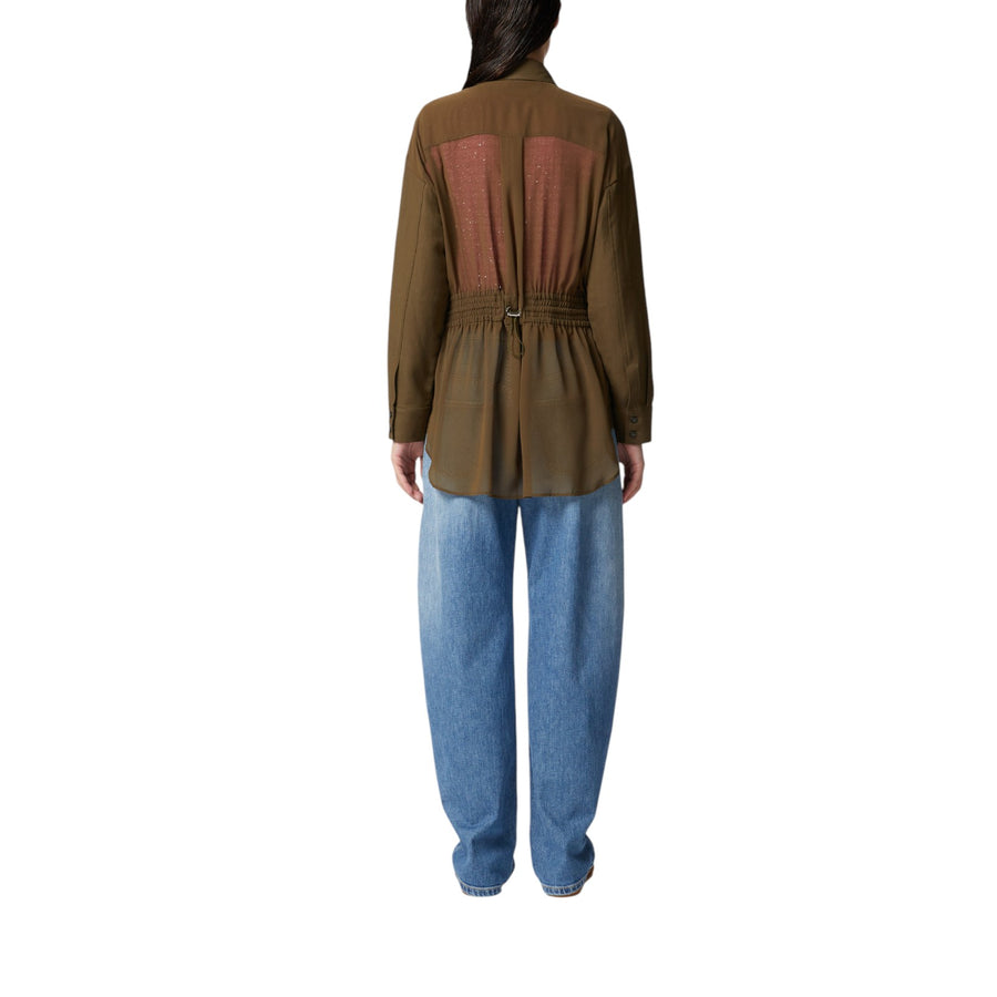 Giacca donna camicia leggera con tasche