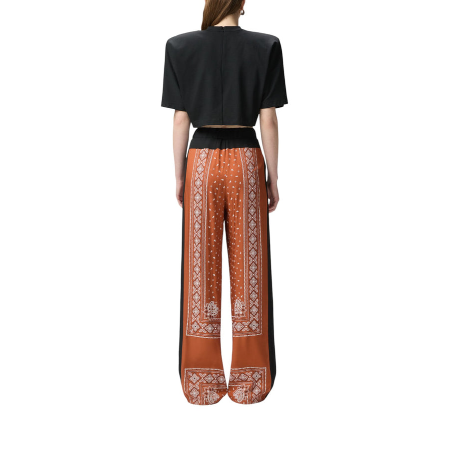 Crop top donna mezze maniche con spalle imbottite