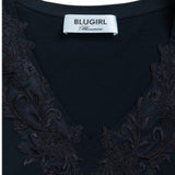 Top donna in jersey con pizzo