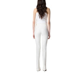 Pantalone donna elegante in tessuto diagonale