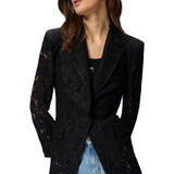 Blazer donna  in pizzo con bottoni gioiello