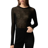 Maglia donna girocollo con paillettes