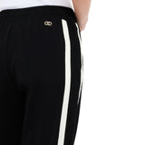 Pantaloni  donna jogging in felpa con pizzo