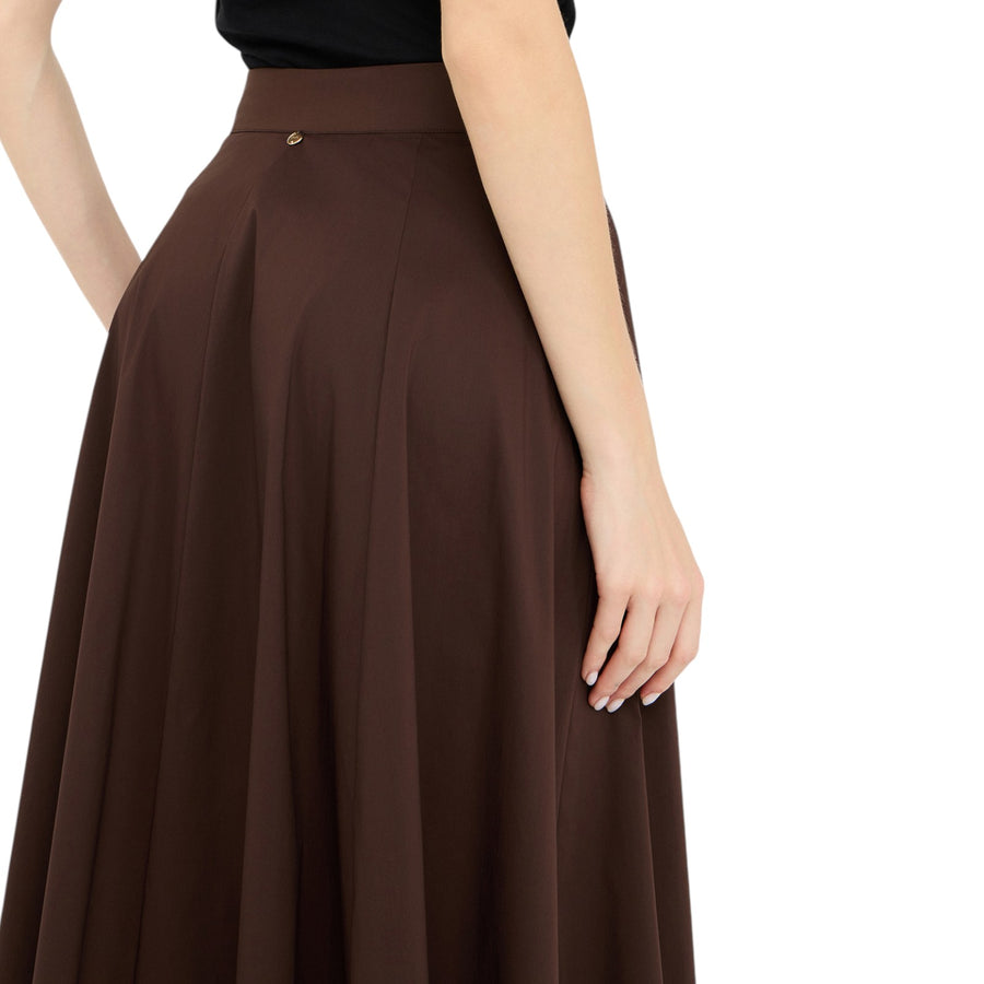 Gonna donna midi in popeline
