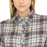 Camicia donna a quadri con strass