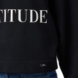 Felpa donna in cotone con stampa lettering