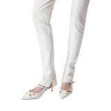 Pantalone donna elegante in tessuto diagonale